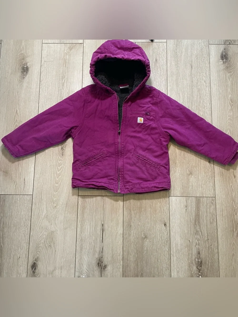 Carhartt Kids Plum Sherpa-Lined‎ Sierra Jacket Girls Workwear Gorpcore Coat 4-5